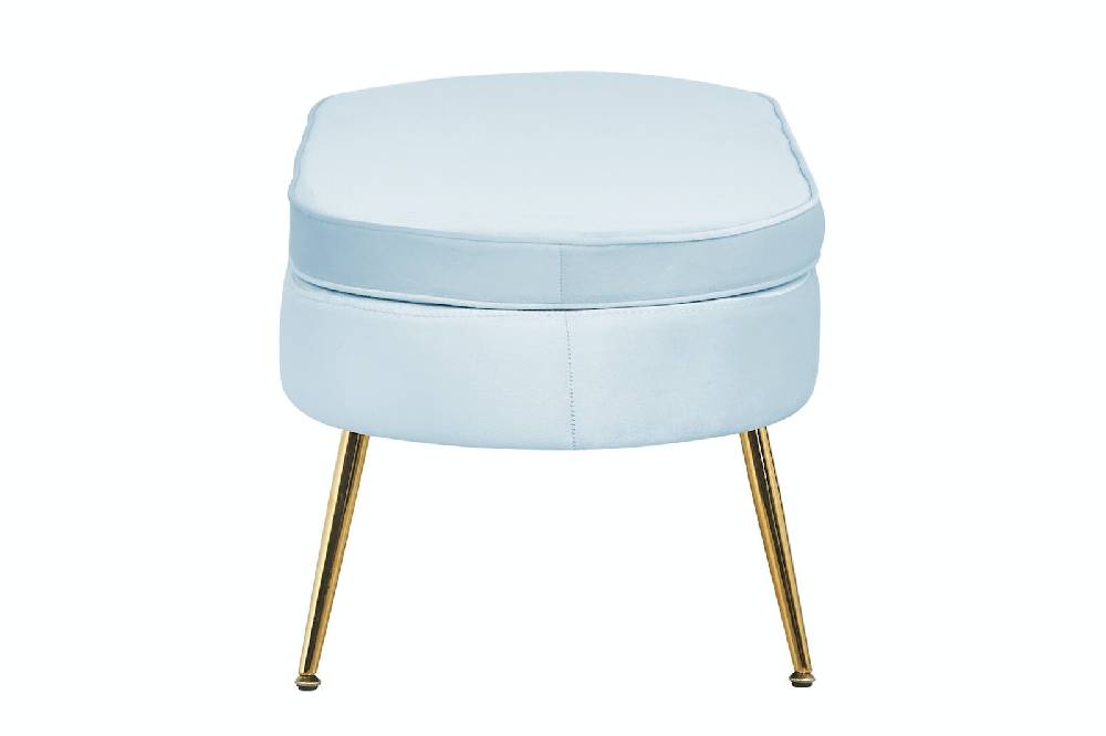 Salesfever Sitzpouf Hellgrau oval aus Samt Arielle Verkauf