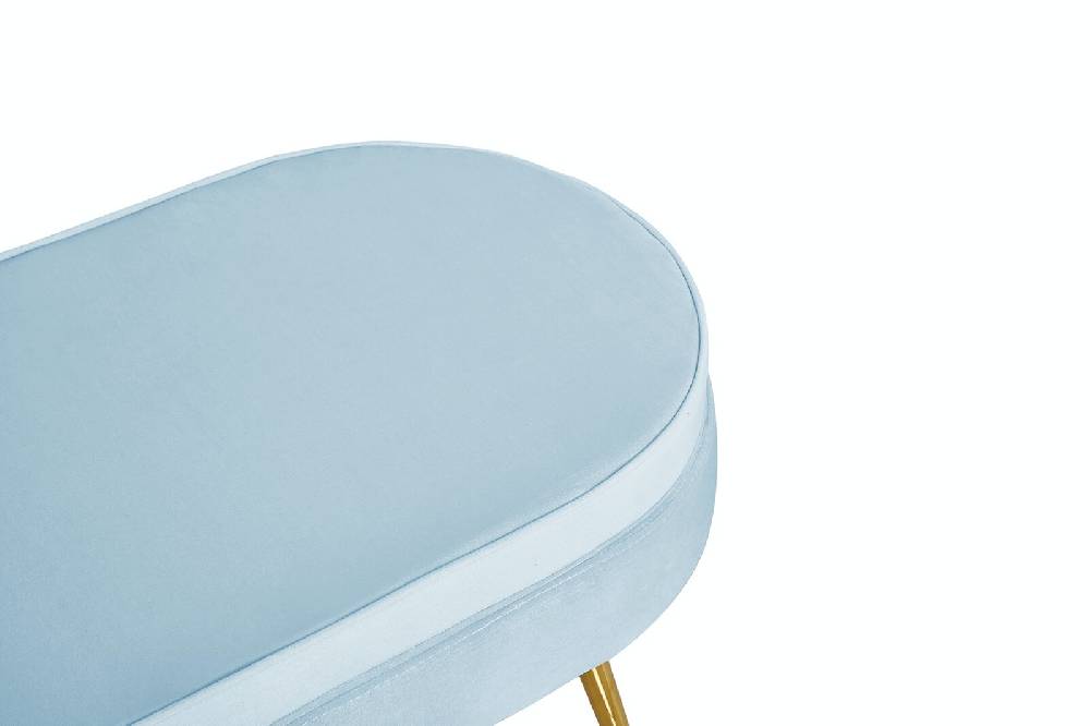 Salesfever Sitzpouf Hellgrau oval aus Samt Arielle Verkauf