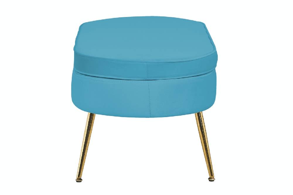 Salesfever Sitzpouf Blau oval aus Samt Arielle Angebote