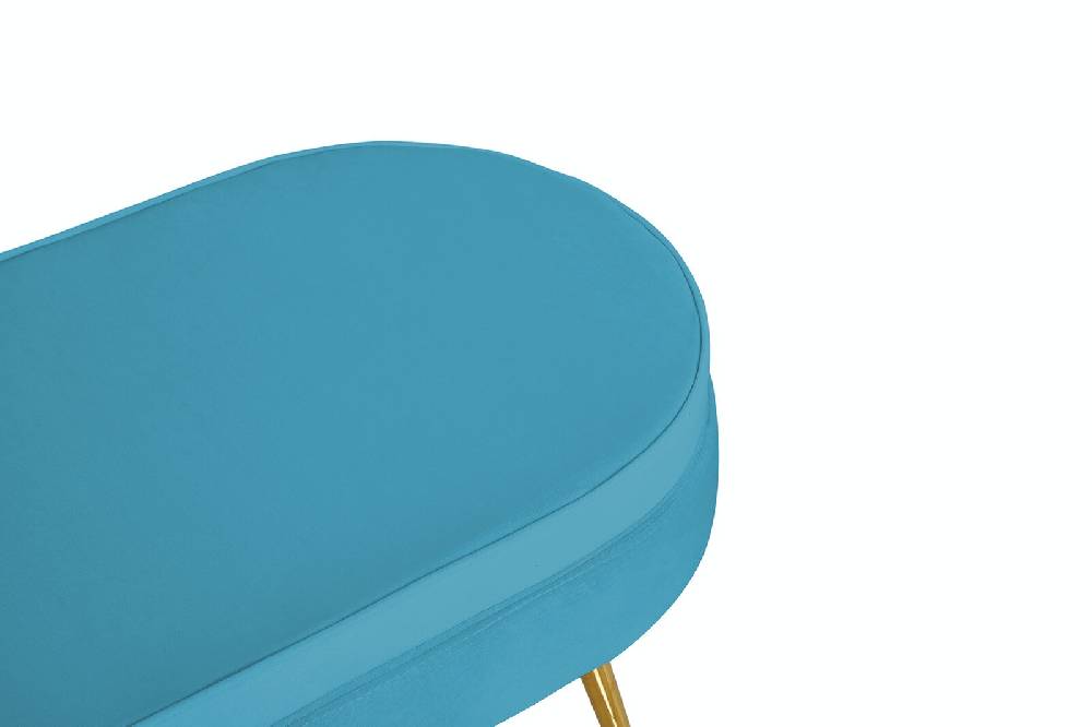 Salesfever Sitzpouf Blau oval aus Samt Arielle Angebote