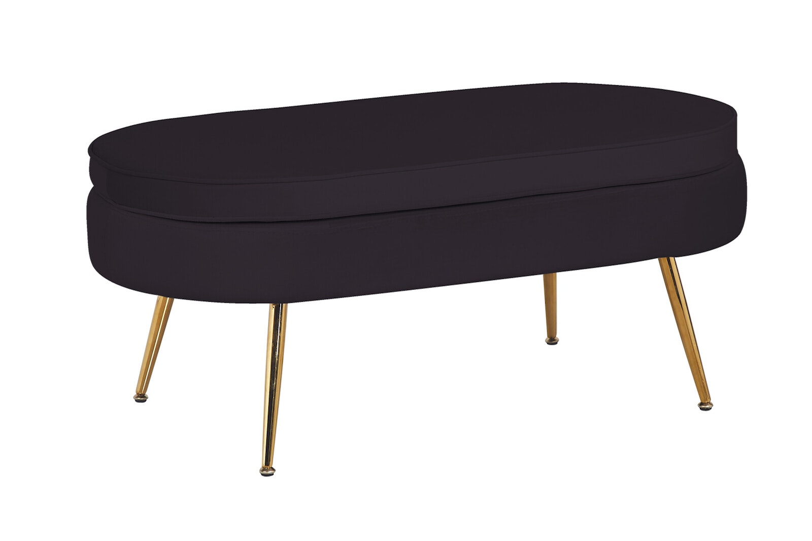 Salesfever Sitzpouf Schwarz oval aus Samt Arielle Hotsell