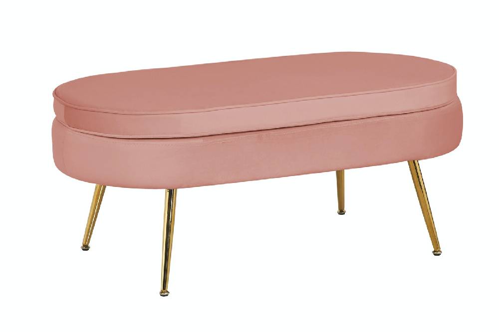 Salesfever Sitzpouf Rose oval aus Samt Arielle im Angebot