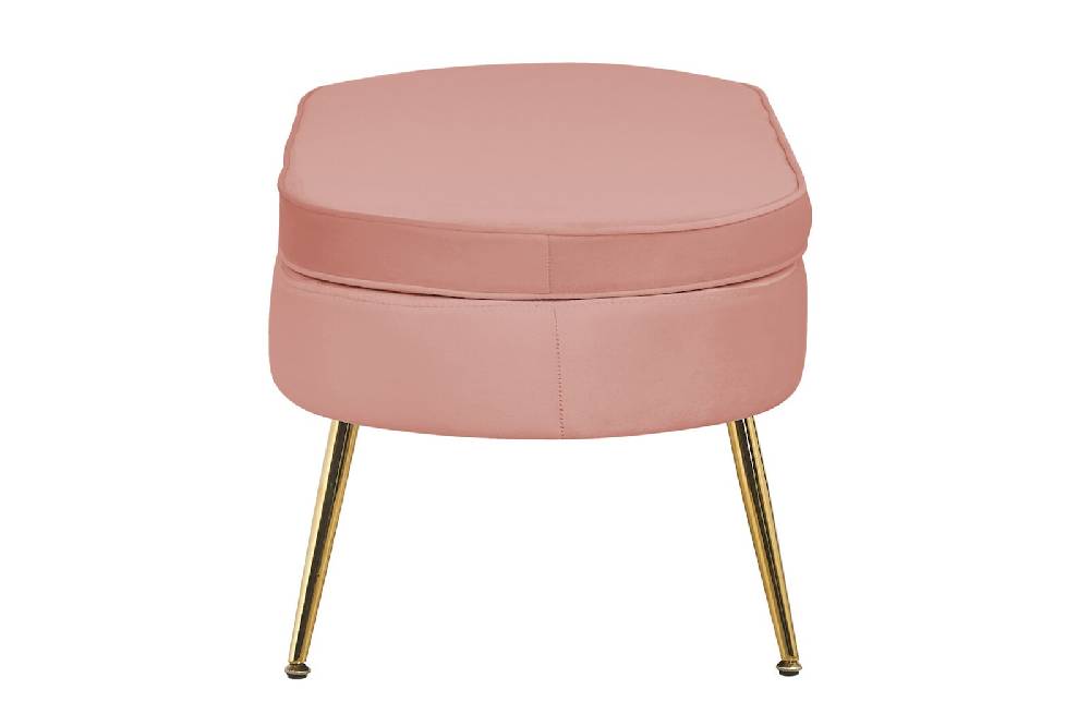 Salesfever Sitzpouf Rose oval aus Samt Arielle im Angebot