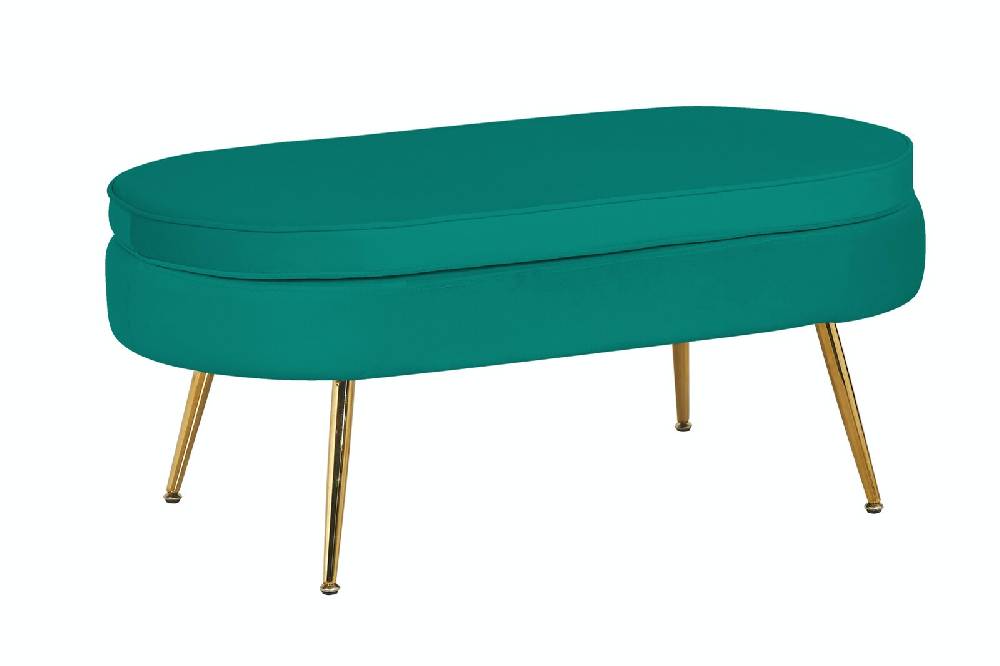 Salesfever Sitzpouf Grün oval aus Samt Arielle Schlussverkauf
