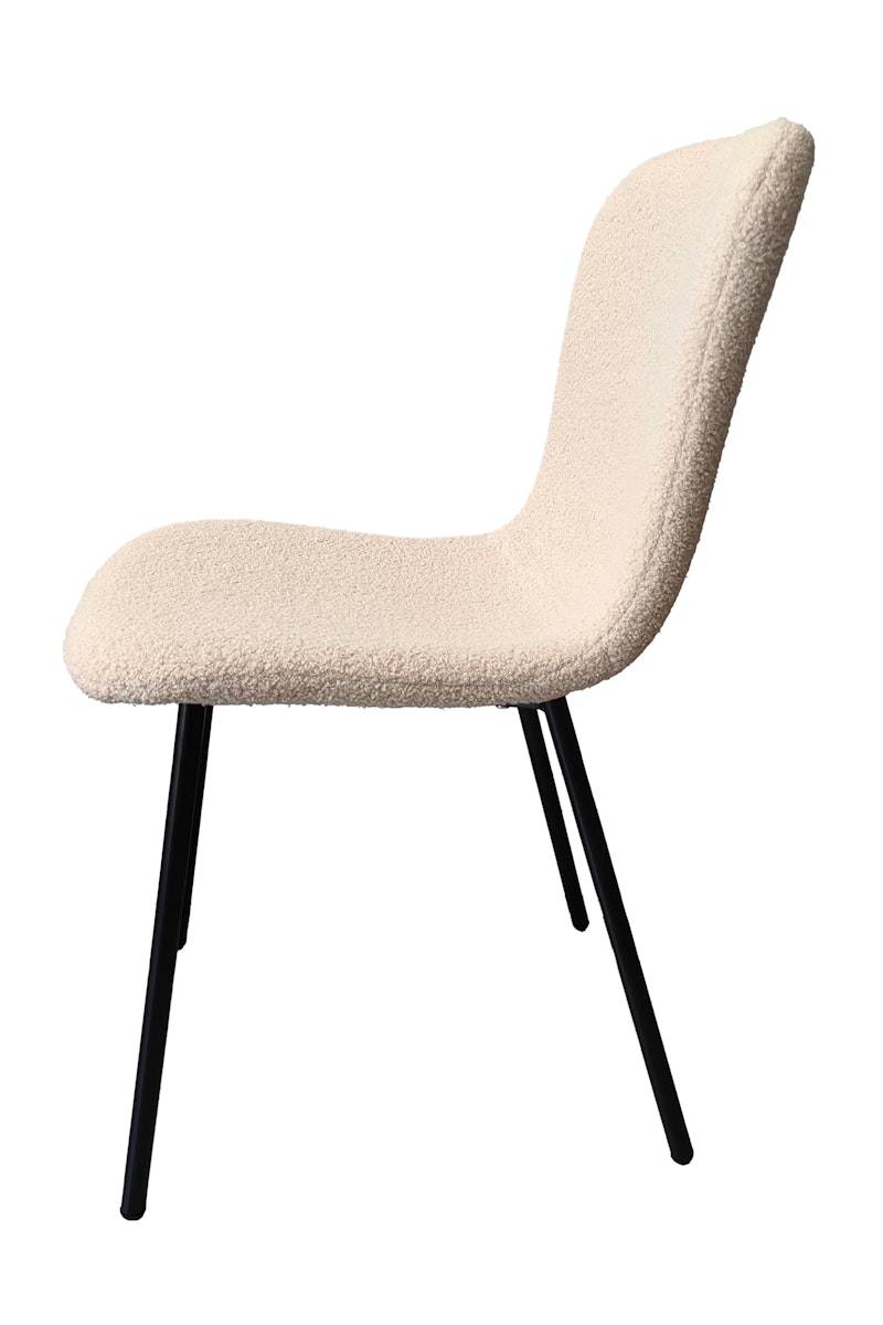 Salesfever Stuhl Bouclé Optik 4er Set Beige Tom Fabrikverkauf