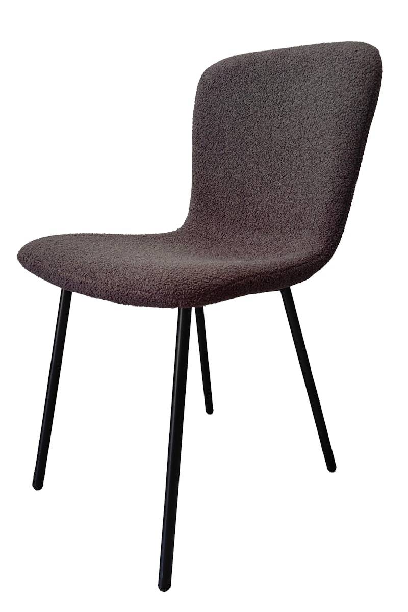 Salesfever Stuhl Bouclé Optik 4er Set Dunkelgrau Tom Blitzverkäufe