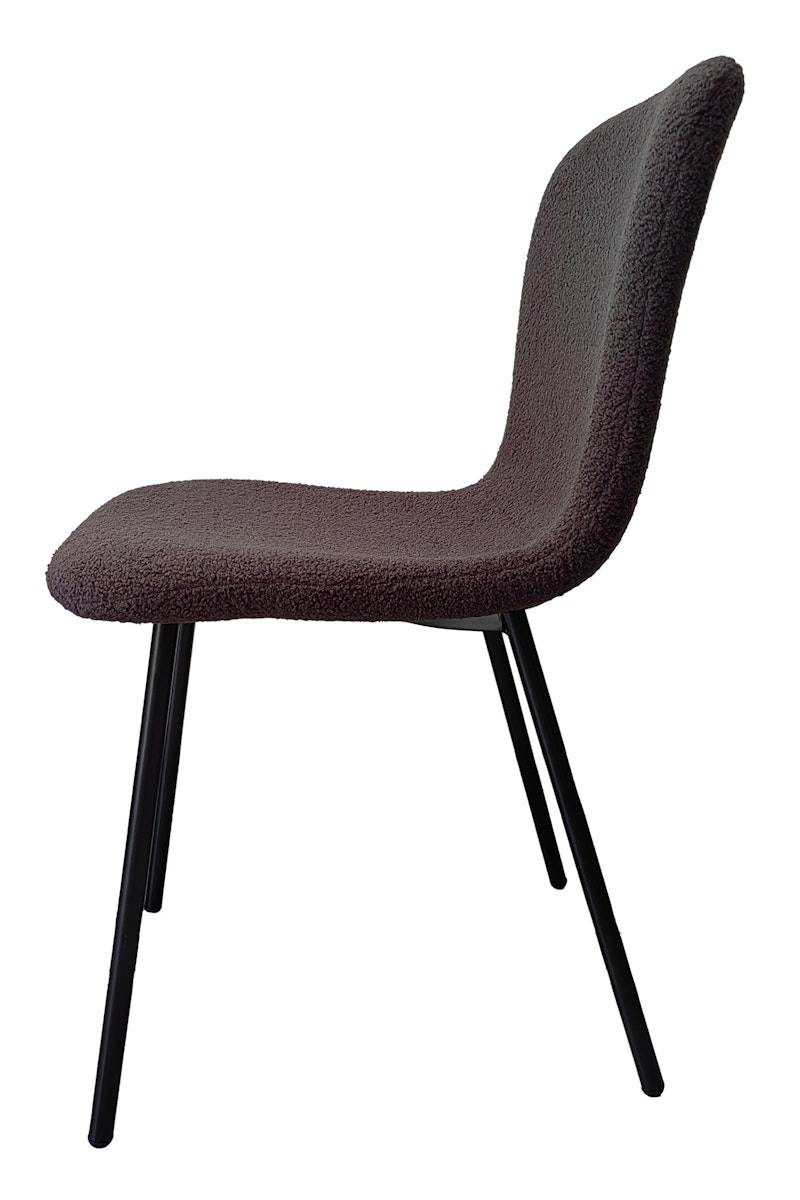 Salesfever Stuhl Bouclé Optik 4er Set Dunkelgrau Tom Blitzverkäufe