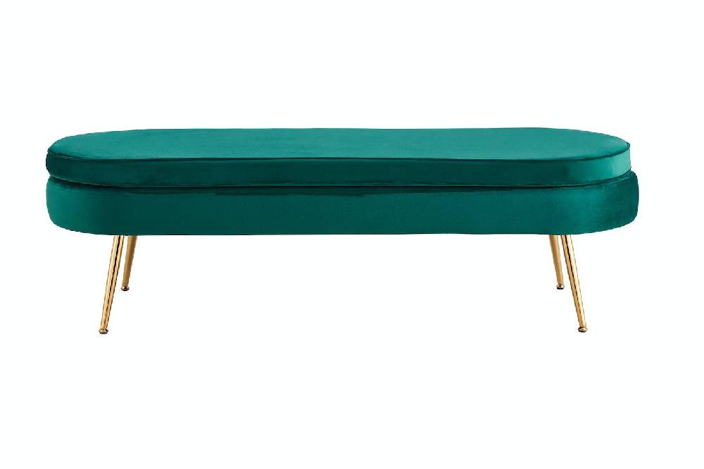 Salesfever Sitzpouf Grün oval lang aus Samt Arielle Sonderangebot