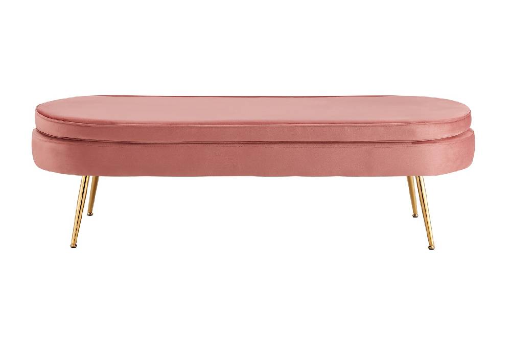 Salesfever Sitzpouf Rose oval lang aus Samt Arielle Günstig kaufen