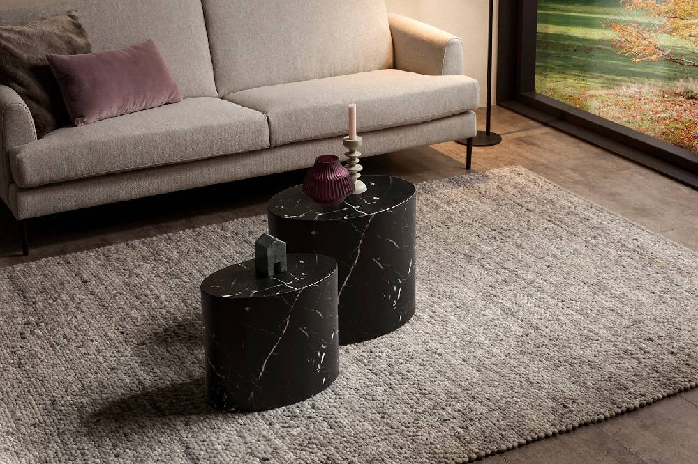 Salesfever Couchtisch Weiß 2er Set Marmoroptik Harley Preisnachlass