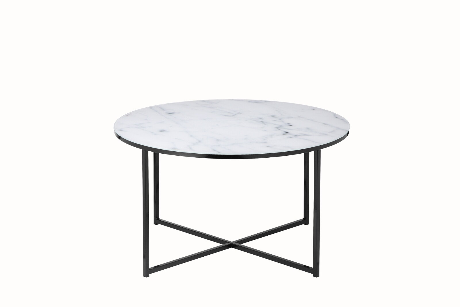 Salesfever Couchtisch Weiß & Schwarz Ø 80 cm Marmoroptik Daisy Black Friday