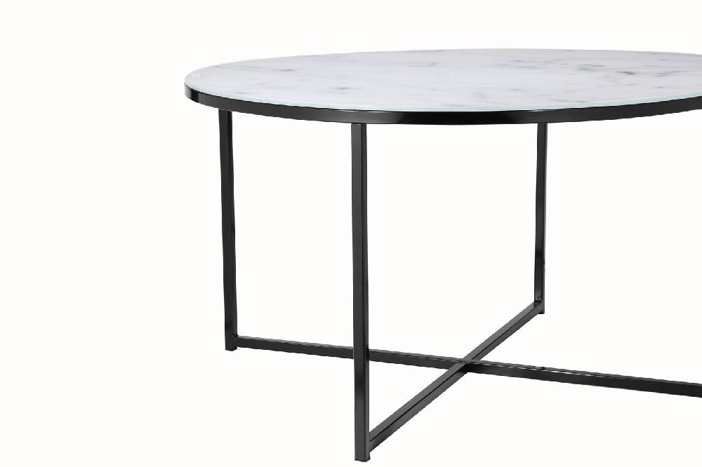 Salesfever Couchtisch Weiß & Schwarz Ø 80 cm Marmoroptik Daisy Black Friday