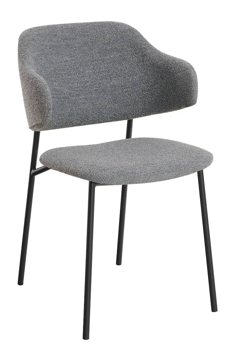 Salesfever Armlehnstuhl Bouclé 2er Set Dunkelgrau Glenn Weihnachtsangebot
