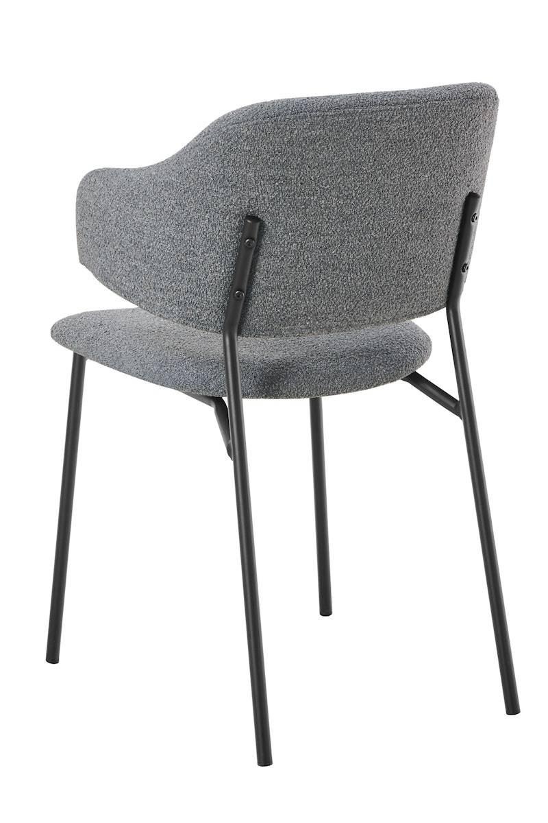 Salesfever Armlehnstuhl Bouclé 2er Set Dunkelgrau Glenn Weihnachtsangebot