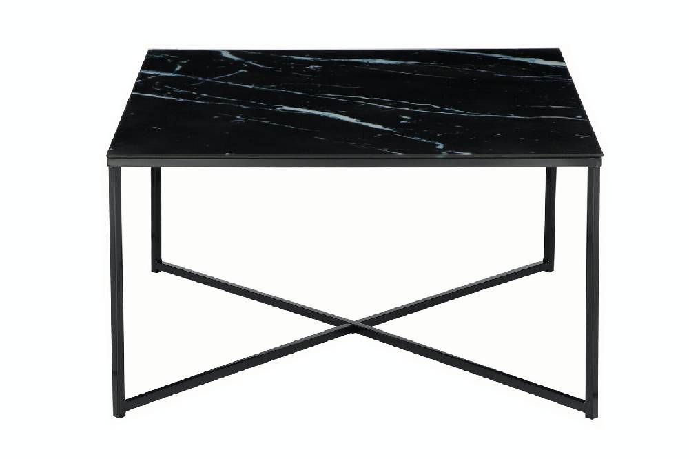 Salesfever Couchtisch Schwarz 80x80x45 cm Marmoroptik Dalia Blitzangebot