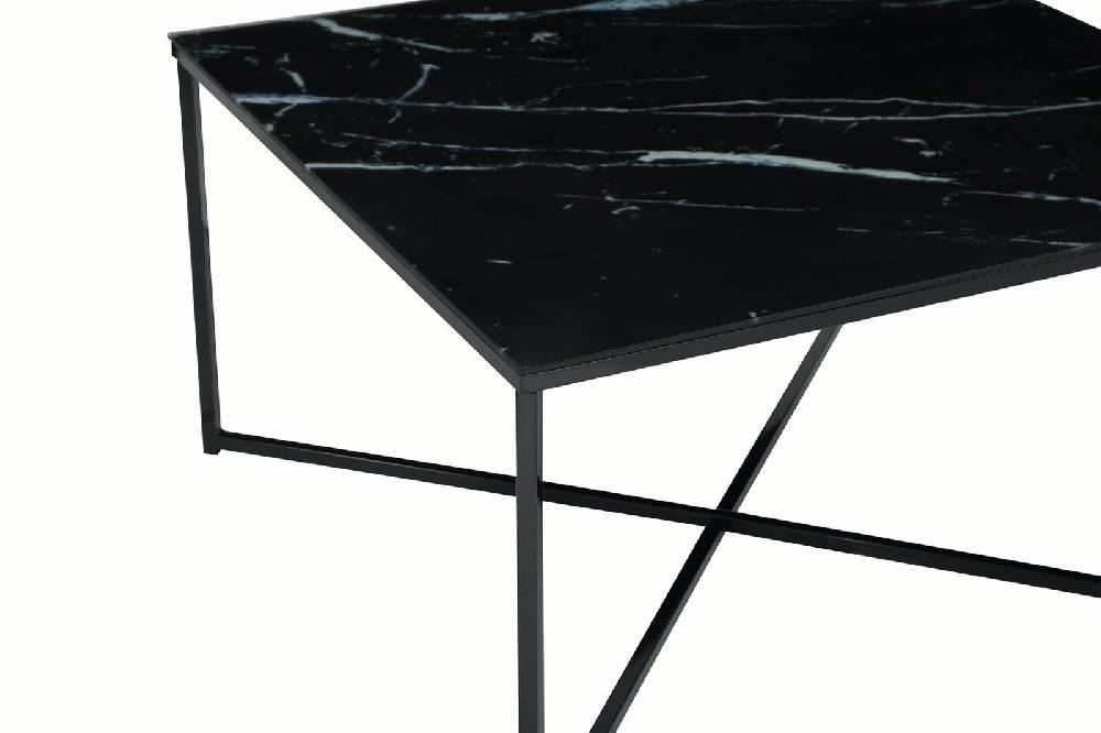 Salesfever Couchtisch Schwarz 80x80x45 cm Marmoroptik Dalia Blitzangebot