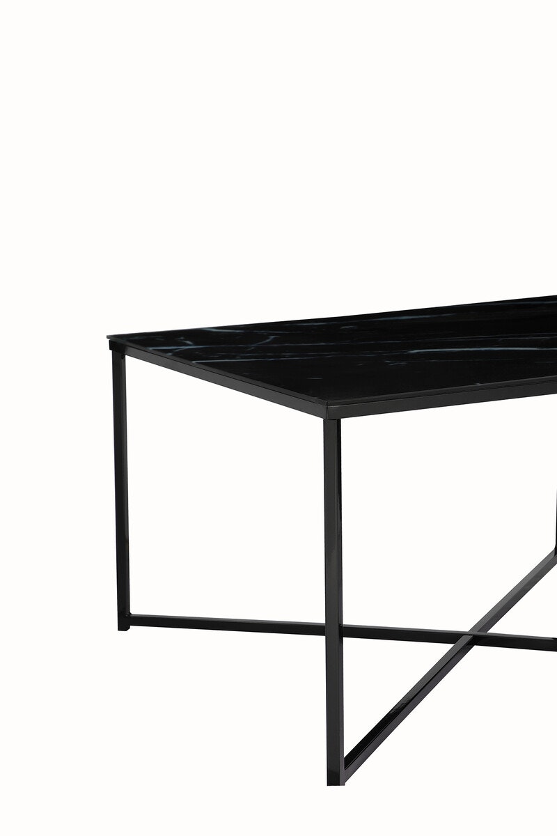 Salesfever Couchtisch Schwarz 80x80x45 cm Marmoroptik Dalia Blitzangebot