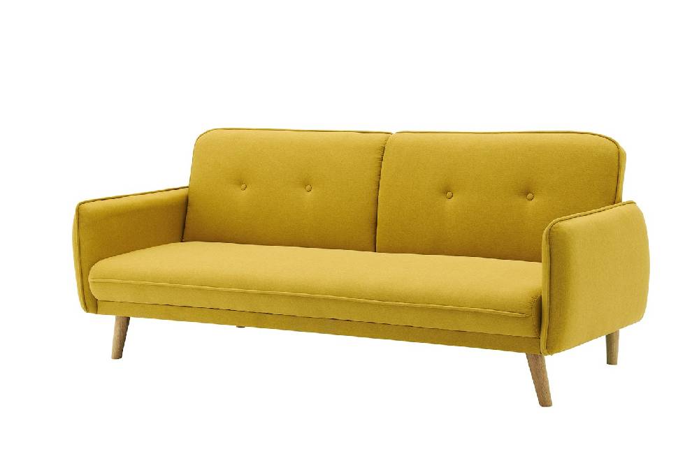 Salesfever 3-Sitzer Sofa Strukturstoff fein Gelb Clik Clak Letzte 3 Tage