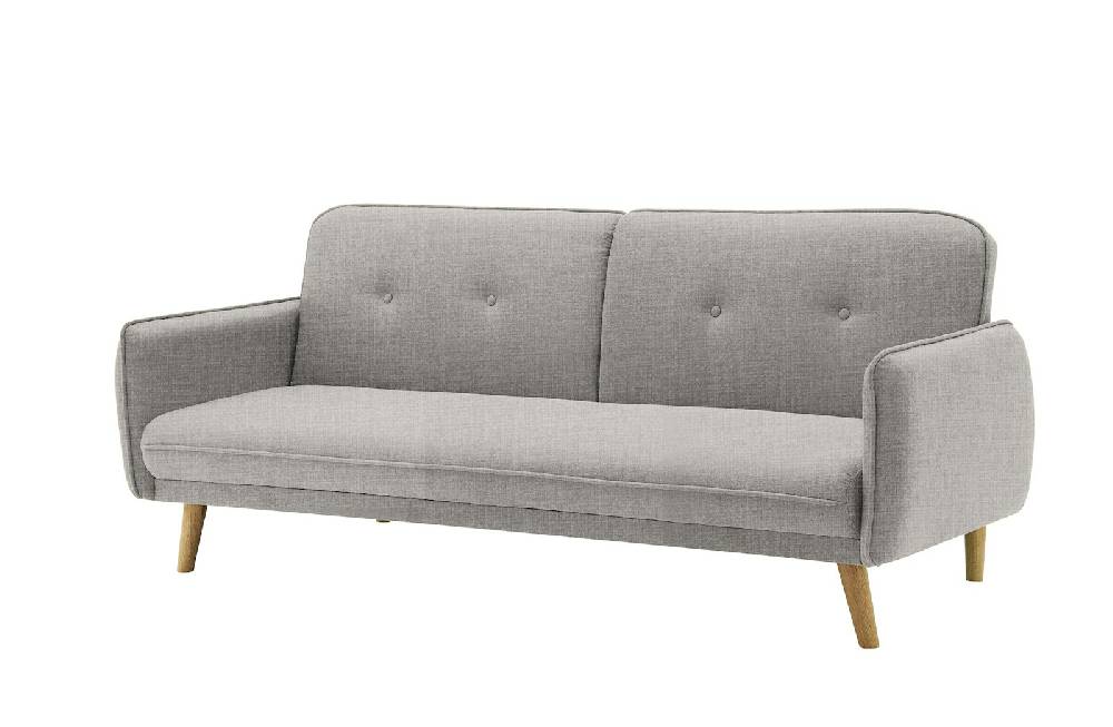 Salesfever 3-Sitzer Sofa Strukturstoff fein Hellgrau Clik Clak JETZT KAUFEN