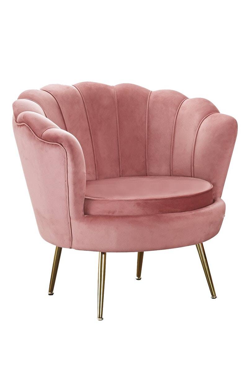 Salesfever Muschelsessel Rose aus Samt Arielle Letzter Tag