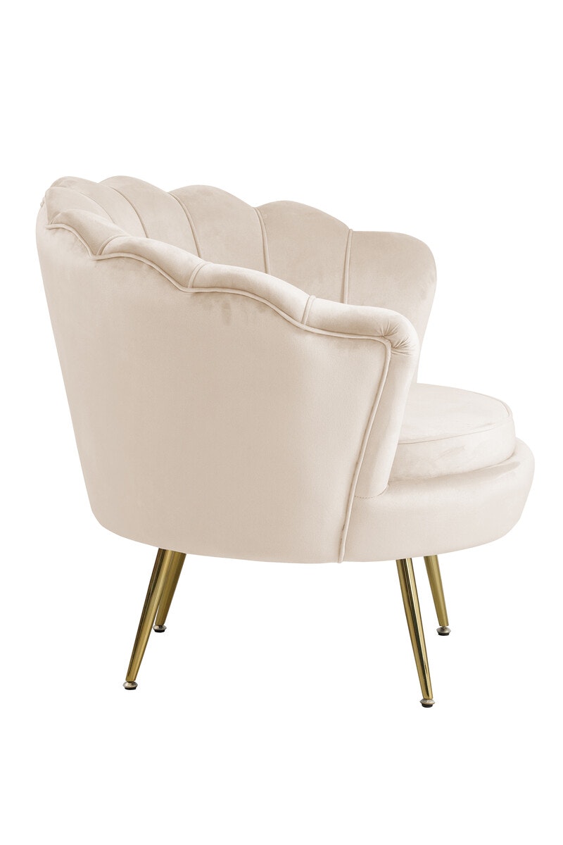 Salesfever Muschelsessel Beige aus Samt Arielle Bis zu 50% Rabatt