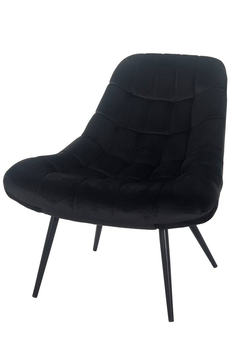 Salesfever Loungesessel schwarz XXL-Sitzfläche Steppung Samt Metall schwarz CHICAGO Bis zu 65% Rabatt
