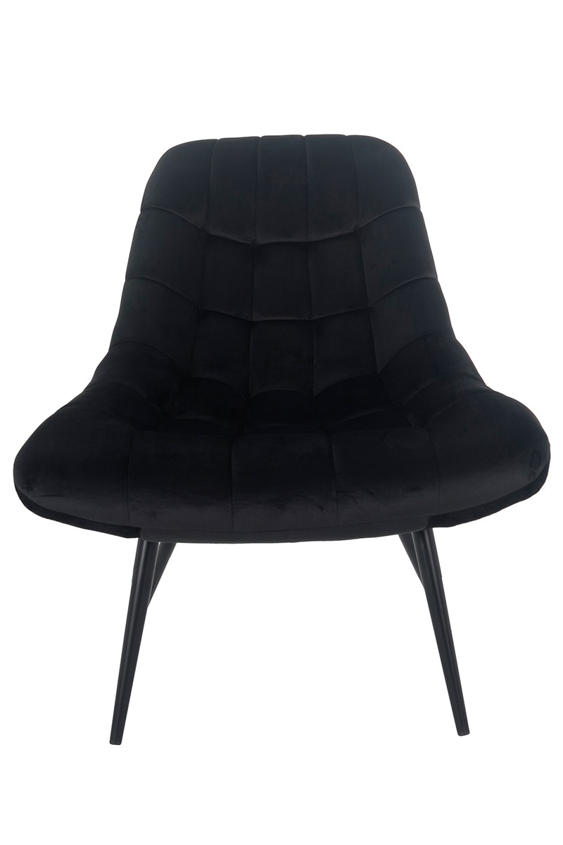 Salesfever Loungesessel schwarz XXL-Sitzfläche Steppung Samt Metall schwarz CHICAGO Bis zu 65% Rabatt