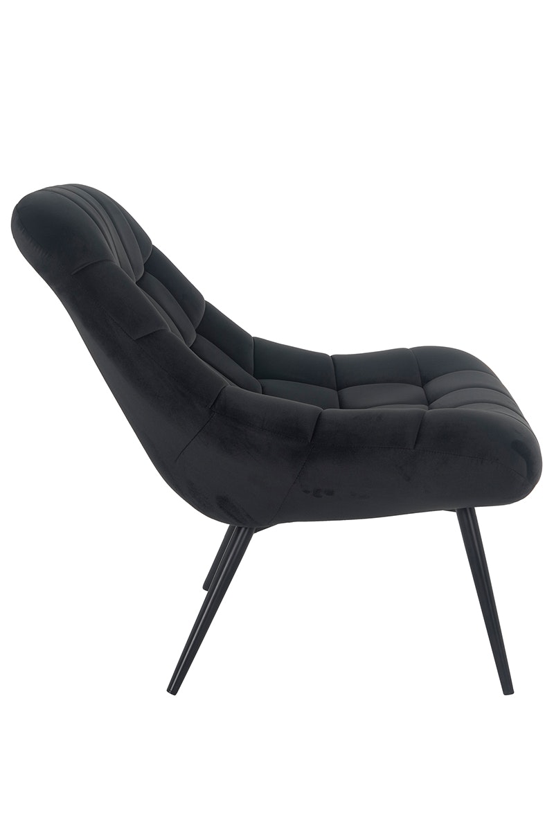 Salesfever Loungesessel schwarz XXL-Sitzfläche Steppung Samt Metall schwarz CHICAGO Bis zu 65% Rabatt
