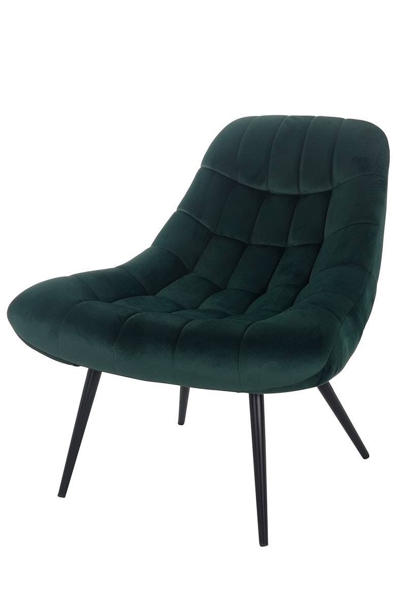 Salesfever Loungesessel tannengrün XXL-Sitzfläche Steppung Samt Metall schwarz CHICAGO Sonderangebot der Fabrik