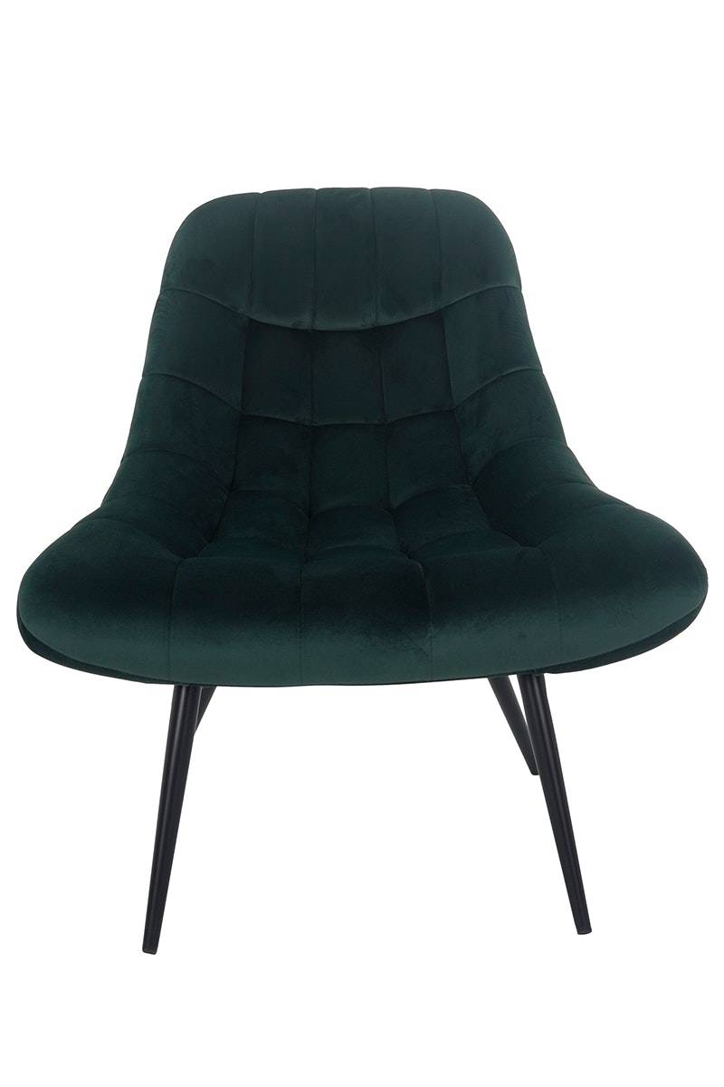 Salesfever Loungesessel tannengrün XXL-Sitzfläche Steppung Samt Metall schwarz CHICAGO Sonderangebot der Fabrik