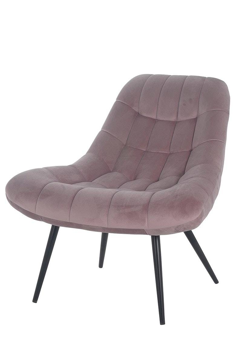Salesfever Loungesessel rosa XXL-Sitzfläche Steppung Samt Metall schwarz CHICAGO Vierteljährliche Förderung