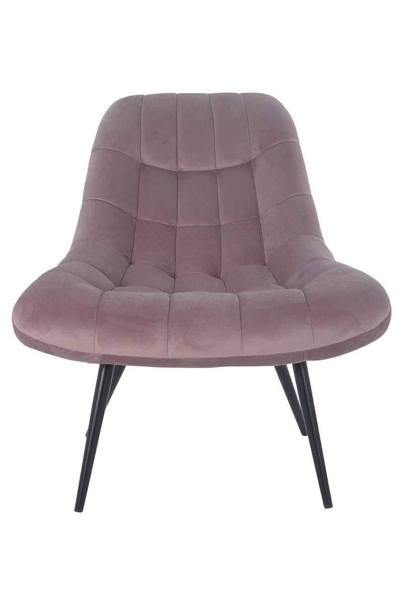 Salesfever Loungesessel rosa XXL-Sitzfläche Steppung Samt Metall schwarz CHICAGO Vierteljährliche Förderung