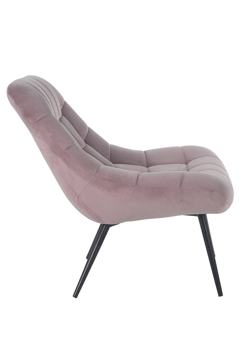 Salesfever Loungesessel rosa XXL-Sitzfläche Steppung Samt Metall schwarz CHICAGO Vierteljährliche Förderung