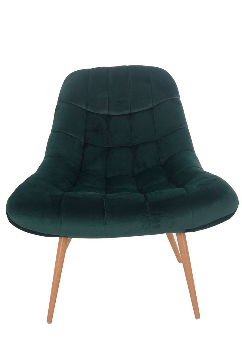 Salesfever Loungesessel tannengrün XXL-Sitzfläche Steppung Samt Metall Holzoptik CHICAGO Discount Store für neue Produkte