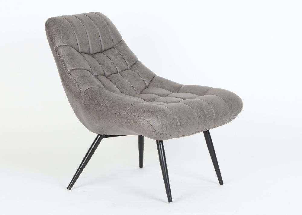 Salesfever Loungesessel Dunkelbraun XXL-Sitzfläche Steppung Kunstleder Metall schwarz Chicago 50% Rabatt mit kostenlosem Versand