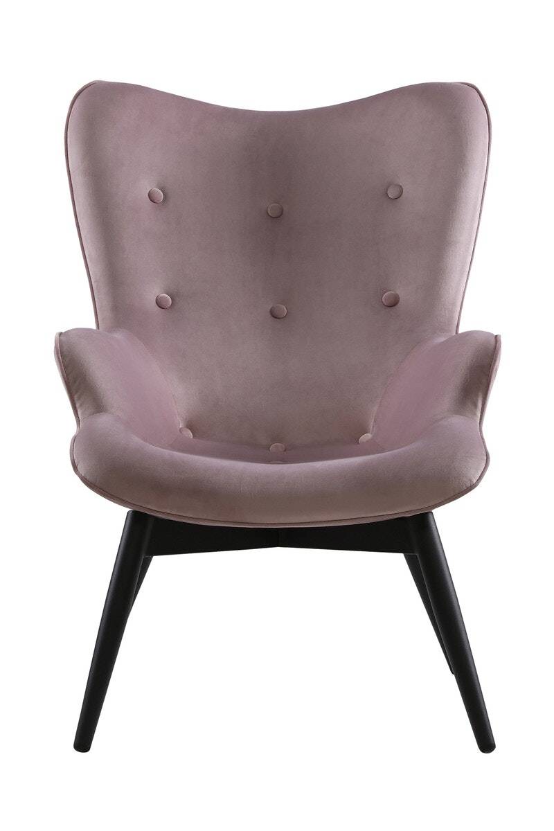 Salesfever Polstersessel rose aus Samt ergonomische Form Anjo Begrenzt auf 3 Tage