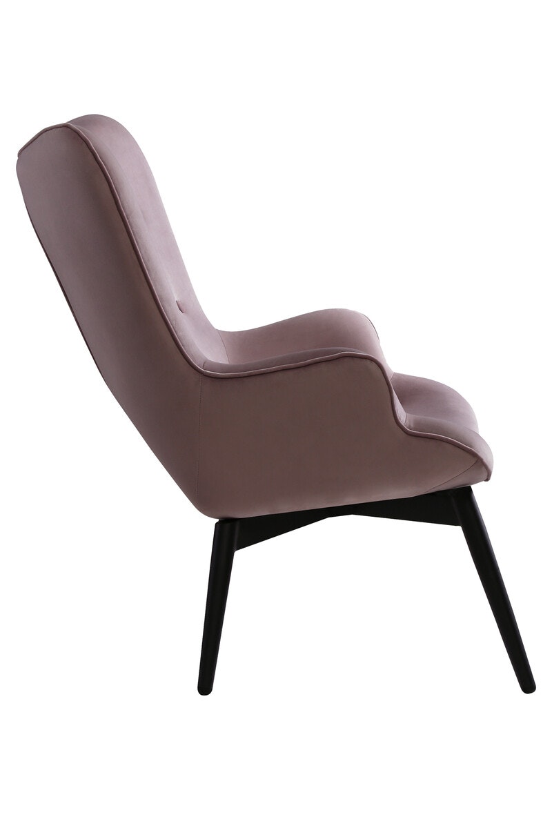 Salesfever Polstersessel rose aus Samt ergonomische Form Anjo Begrenzt auf 3 Tage