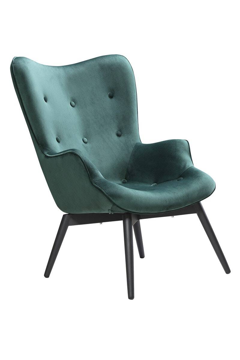Salesfever Polstersessel grün aus Samt ergonomische Form Anjo Speichern exportieren