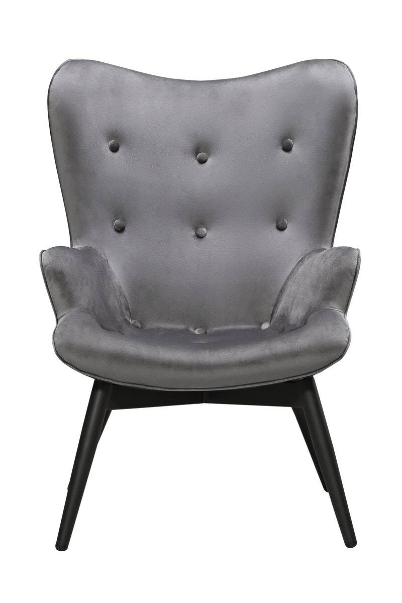 Salesfever Polstersessel grau aus Samt ergonomische Form Anjo Black Friday Preise