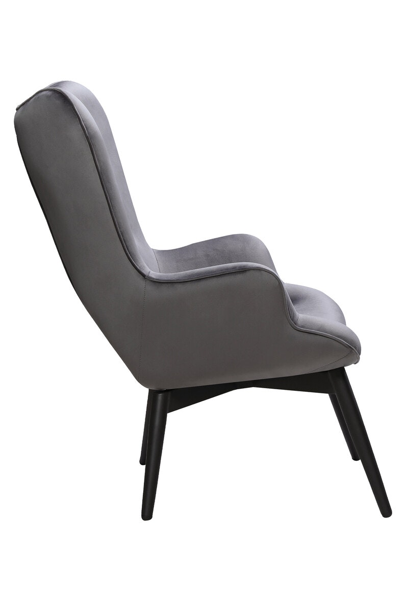 Salesfever Polstersessel grau aus Samt ergonomische Form Anjo Black Friday Preise