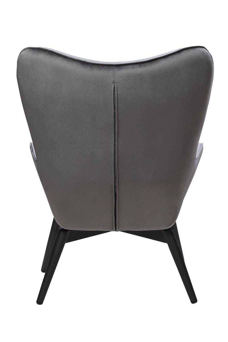 Salesfever Polstersessel grau aus Samt ergonomische Form Anjo Black Friday Preise