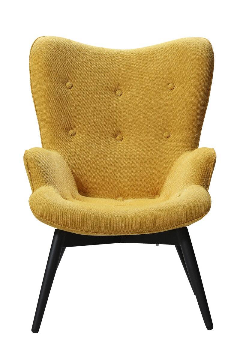 Salesfever Polstersessel gelb aus Strukturstoff ergonomische Form Anjo Im Verkauf