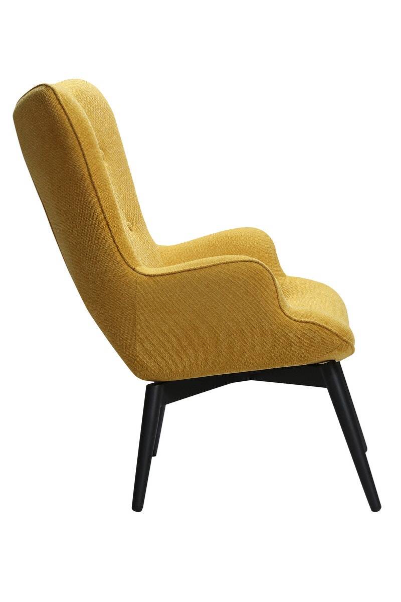 Salesfever Polstersessel gelb aus Strukturstoff ergonomische Form Anjo Im Verkauf