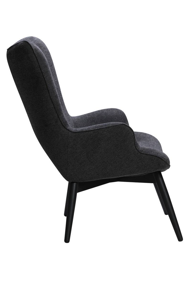 Salesfever Polstersessel dunkelgrau aus Strukturstoff ergonomische Form Anjo zollfrei