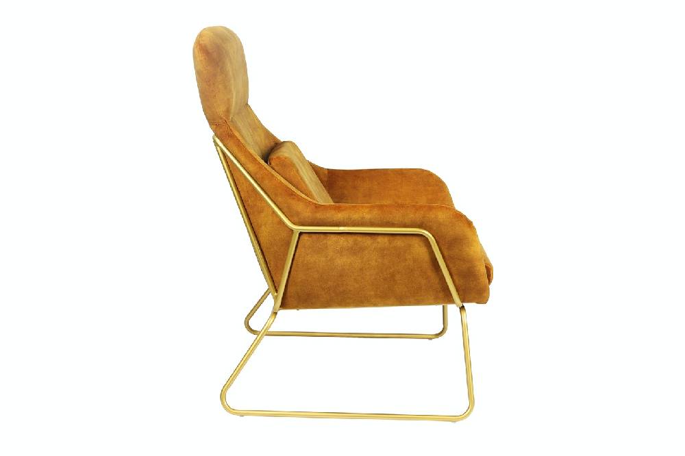 Salesfever Relaxsessel Gold aus Samtvelours Chester Outlet