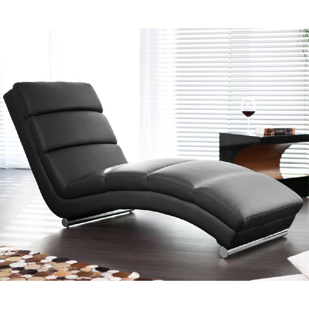 Salesfever Designer schwarz Relaxliege aus Kunstleder Senta Hotsell