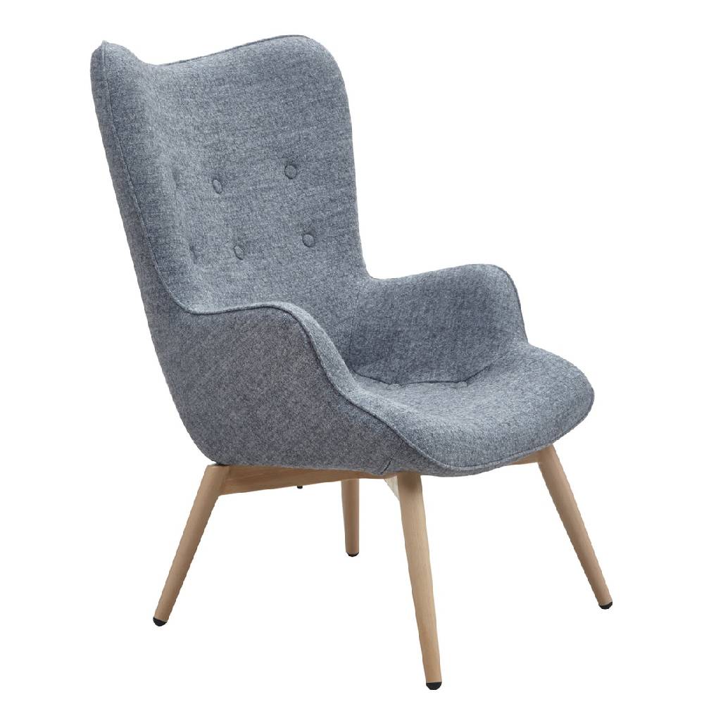 Salesfever Relaxsessel grau Webstoff mit Armlehnen ergonomische Form ANJO Günstiger Verkauf