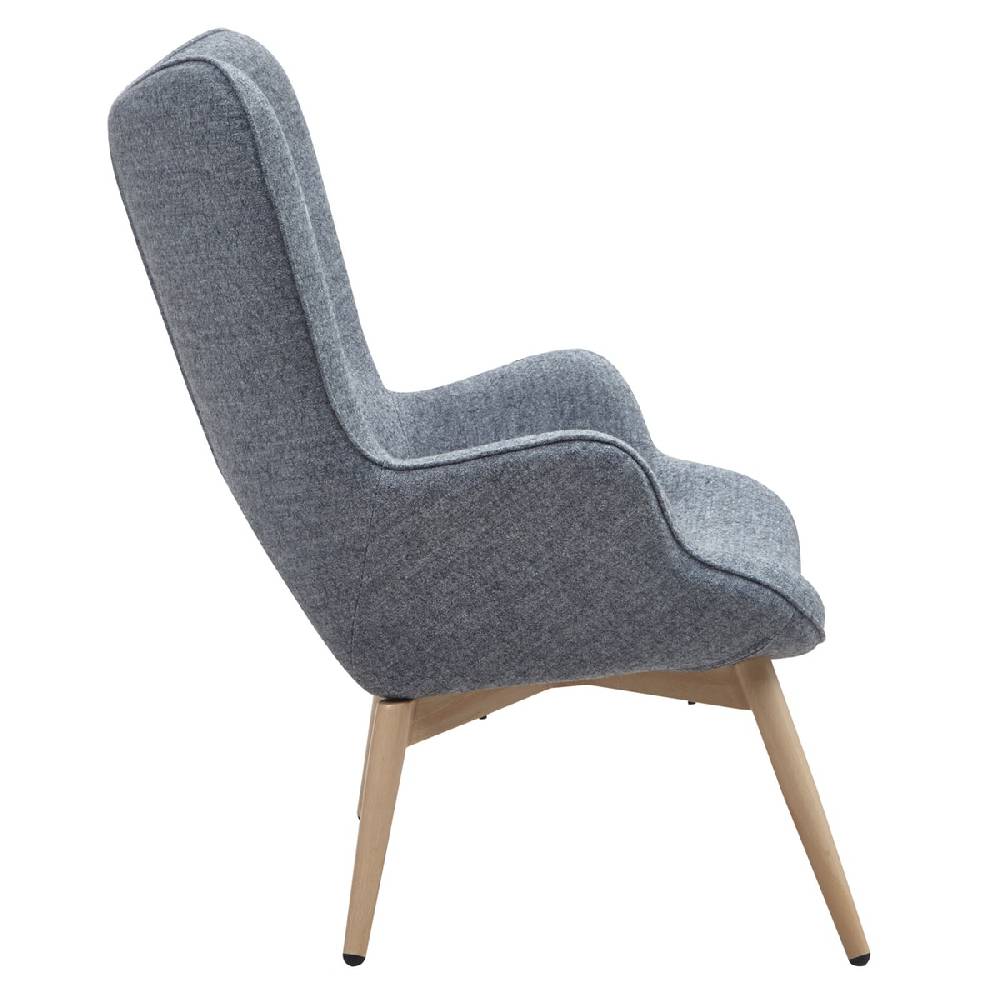 Salesfever Relaxsessel grau Webstoff mit Armlehnen ergonomische Form ANJO Günstiger Verkauf