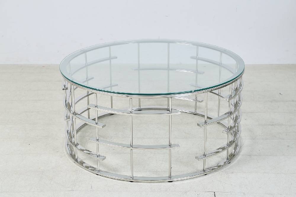 Salesfever Couchtisch Silber Ø 90 cm Astra Rabatt