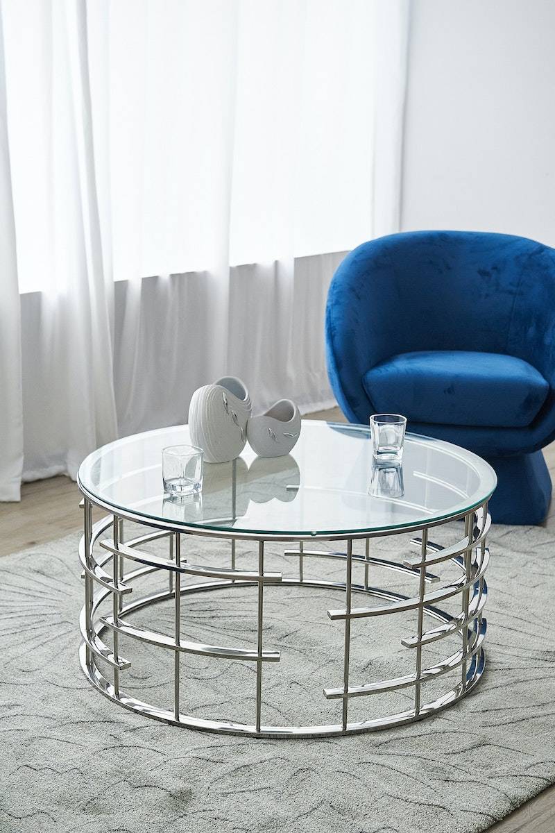 Salesfever Couchtisch Silber Ø 90 cm Astra Rabatt